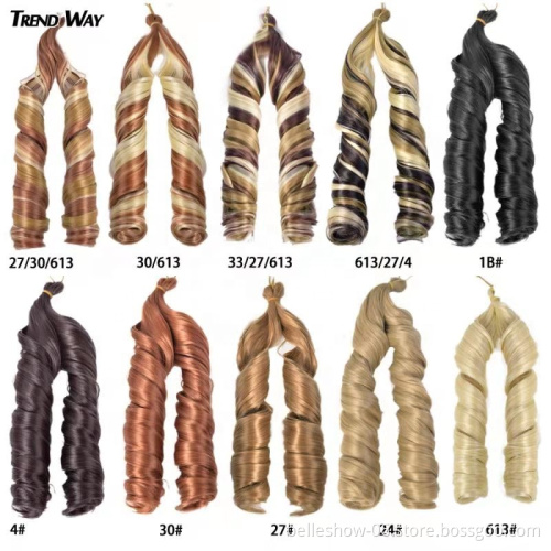 Hot sell  Synthetic shiny silky Wave straight Curls Ocean Wave Crochet  spiral wavy French Curly Crochet Braids Wavy Braids